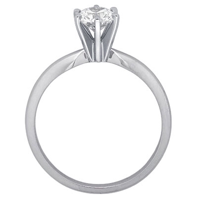 CLASSIC 6-PRONG GENUINE DIAMOND SOLITAIRE PLATINUM RING- 1/2CT.
